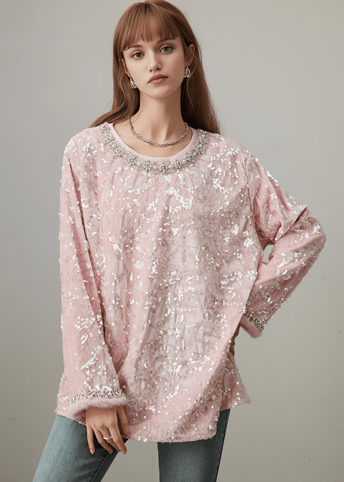 CRYSTAL EMBELLISHED SEQUIN TOP - Vera Lumina