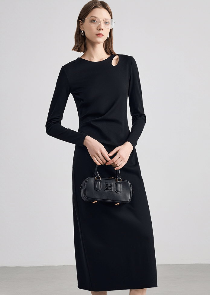 CUTOUT SHOULDER MIDI DRESS - Vera Lumina