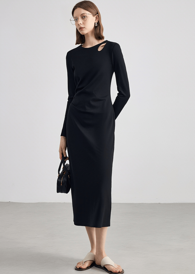 CUTOUT SHOULDER MIDI DRESS - Vera Lumina