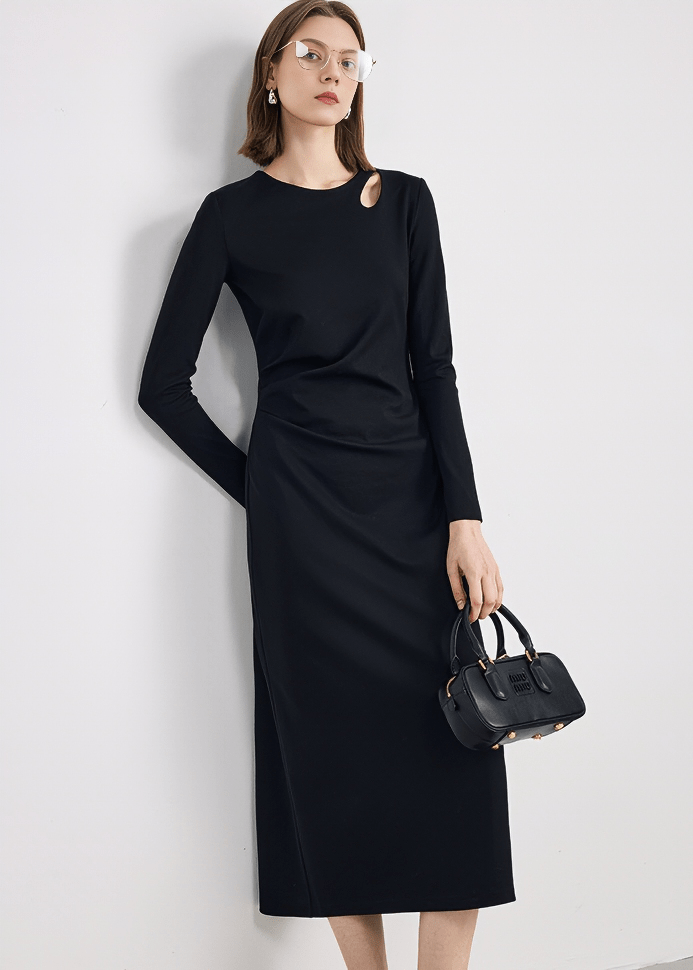 CUTOUT SHOULDER MIDI DRESS - Vera Lumina