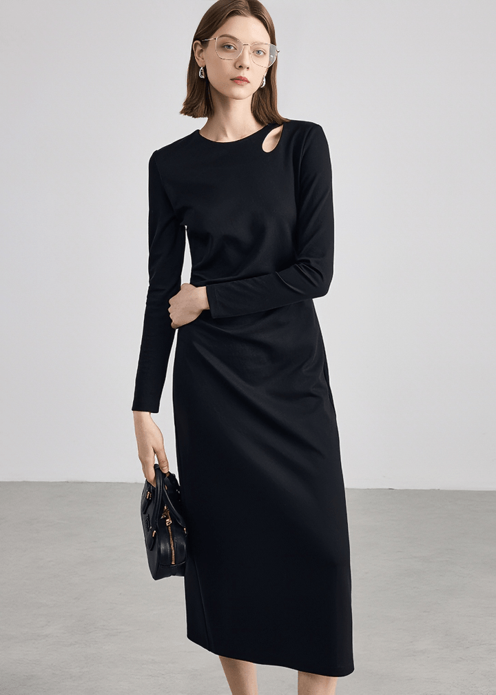 CUTOUT SHOULDER MIDI DRESS - Vera Lumina