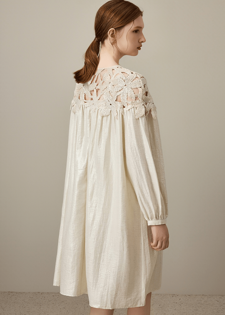 CUTWORK LACE EMPIRE DRESS - Vera Lumina