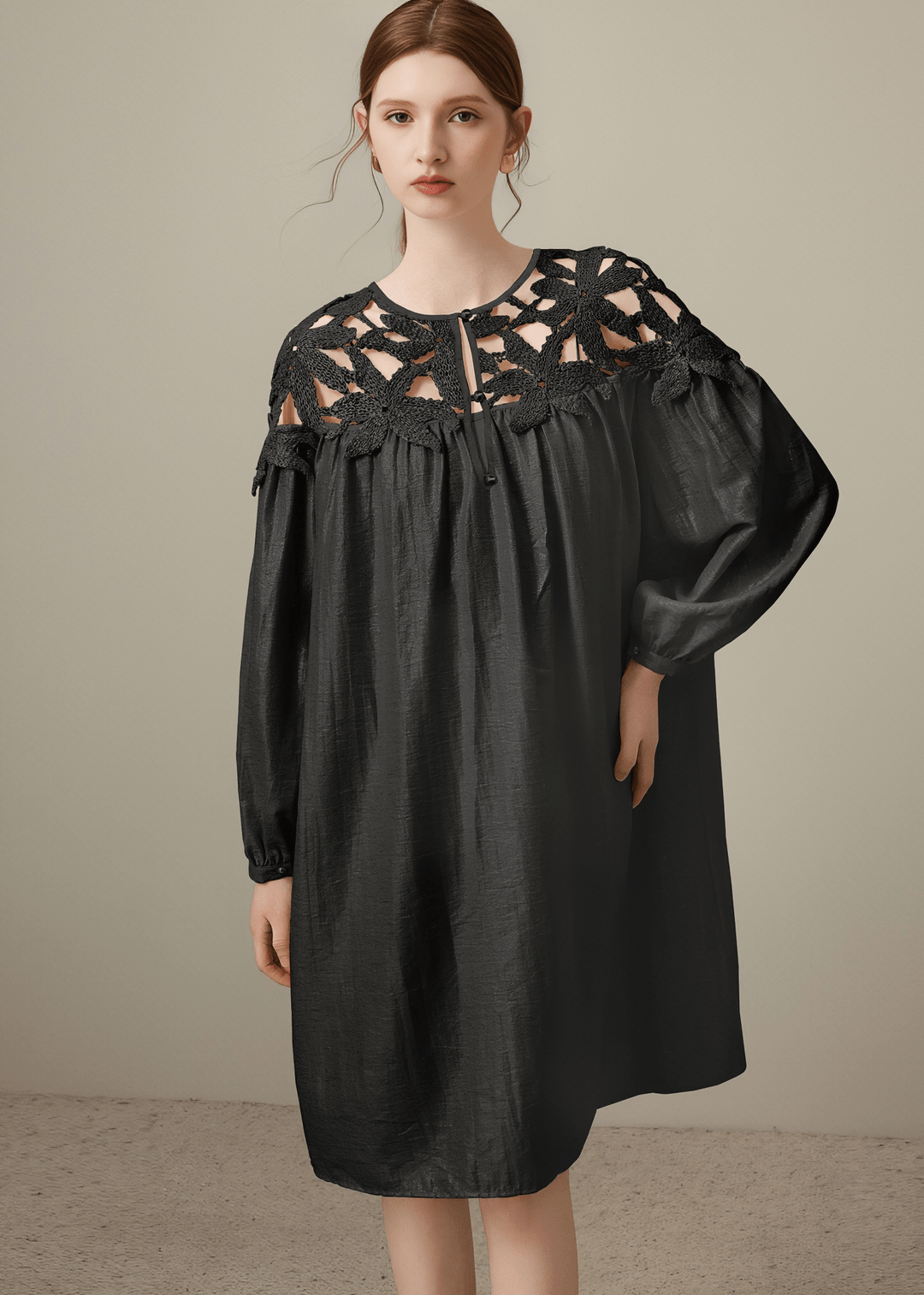 CUTWORK LACE EMPIRE DRESS - Vera Lumina