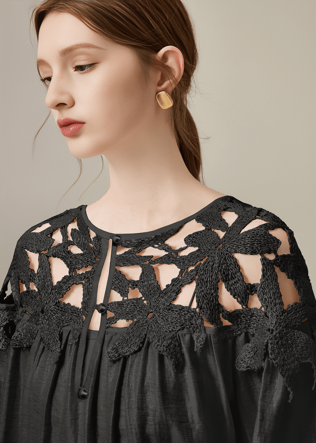 CUTWORK LACE EMPIRE DRESS - Vera Lumina