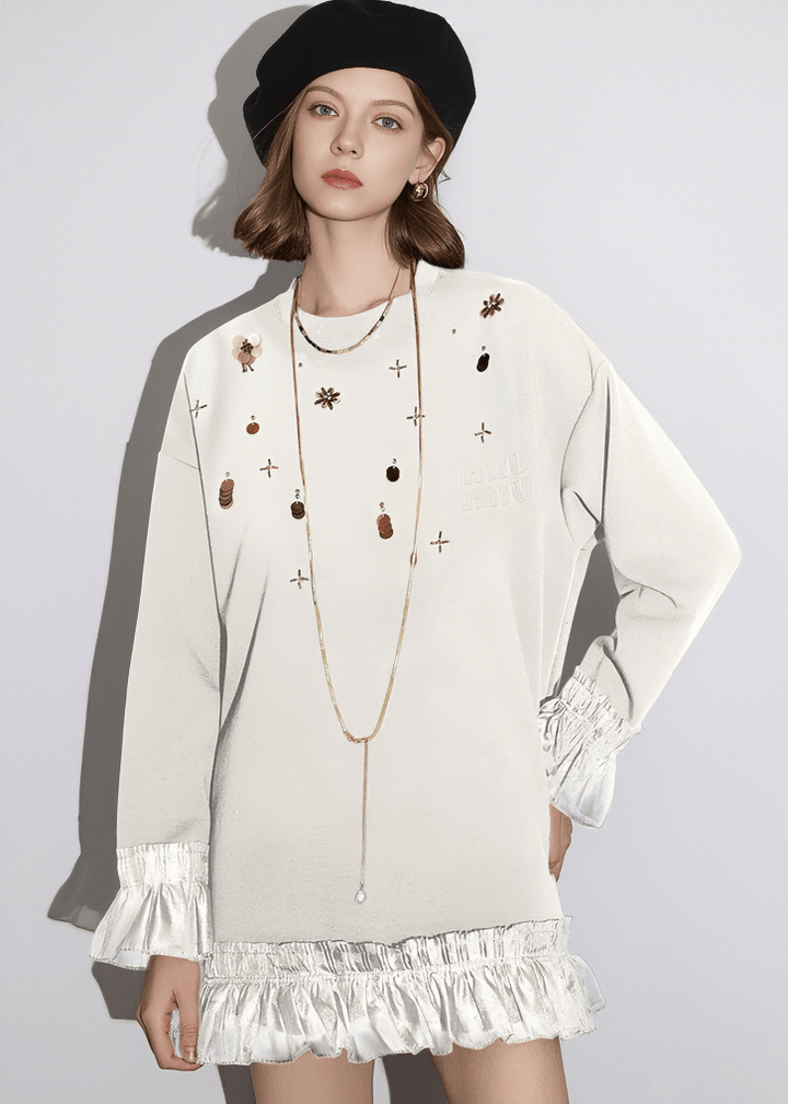 DECORATIVE DOUBLE CUFF LONG SLEEVE DRESS - Vera Lumina