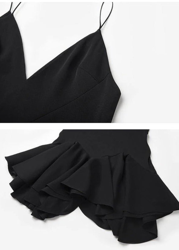 Deep V Neck backless Retro dress - Vera Lumina