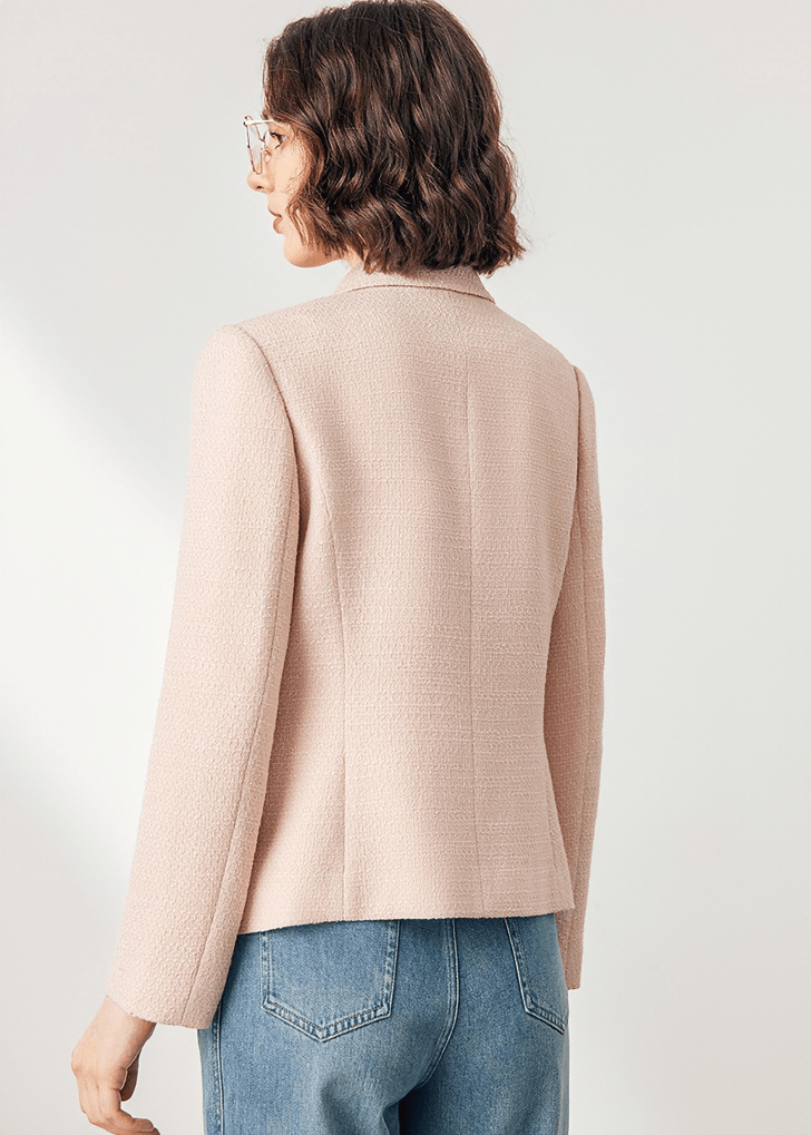 DOUBLE BREASTED WOOL BLEND BLAZER - Vera Lumina