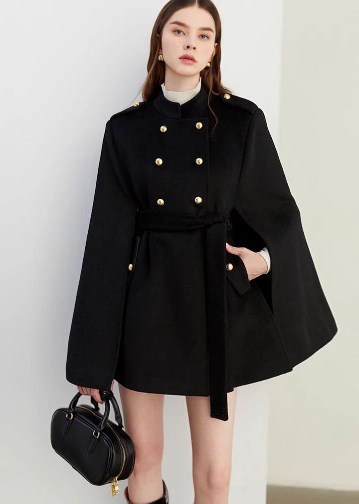 Double Button Cape Coat - Vera Lumina