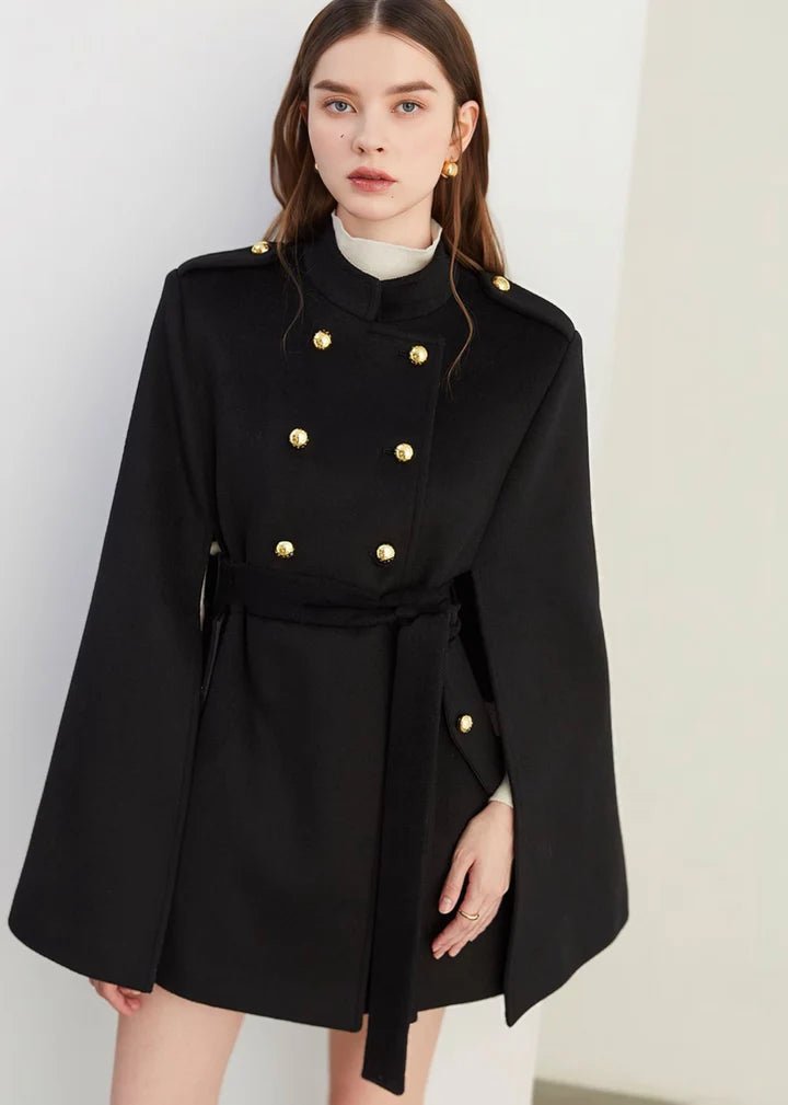 Double Button Cape Coat - Vera Lumina