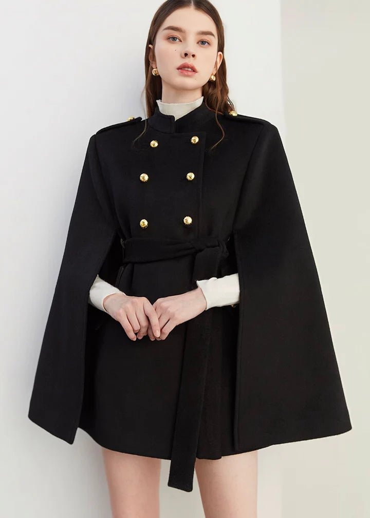 Double Button Cape Coat - Vera Lumina