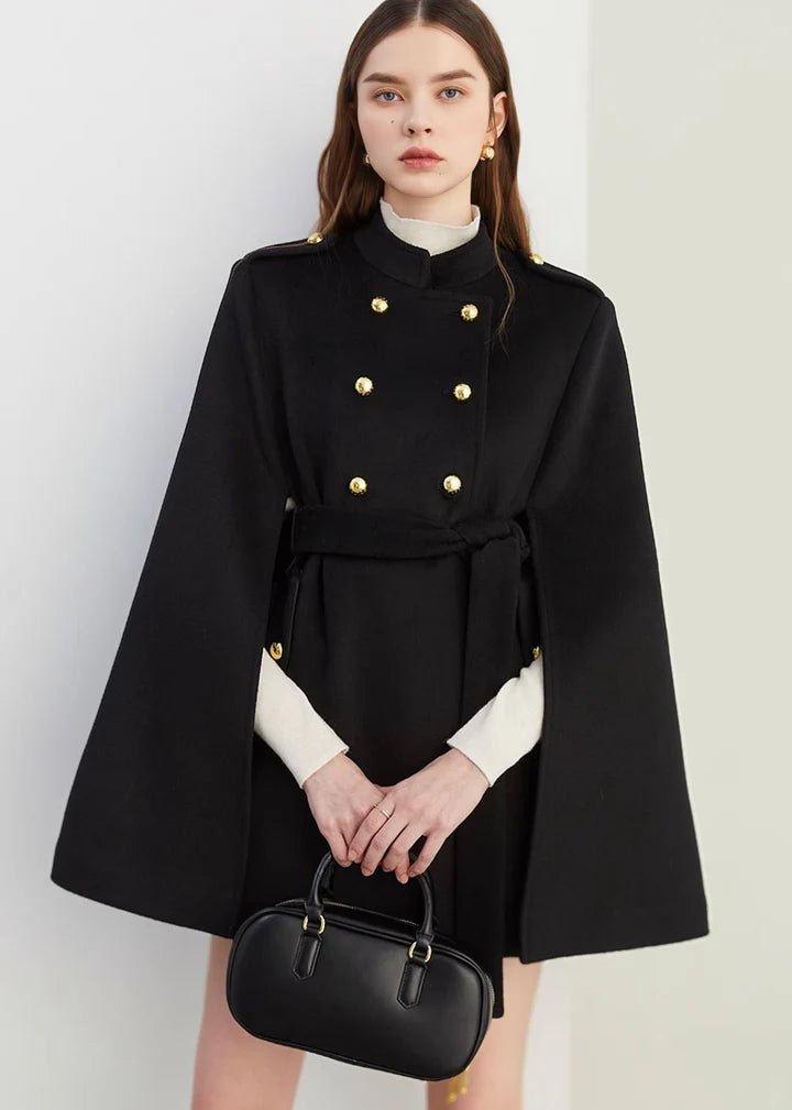Double Button Cape Coat - Vera Lumina