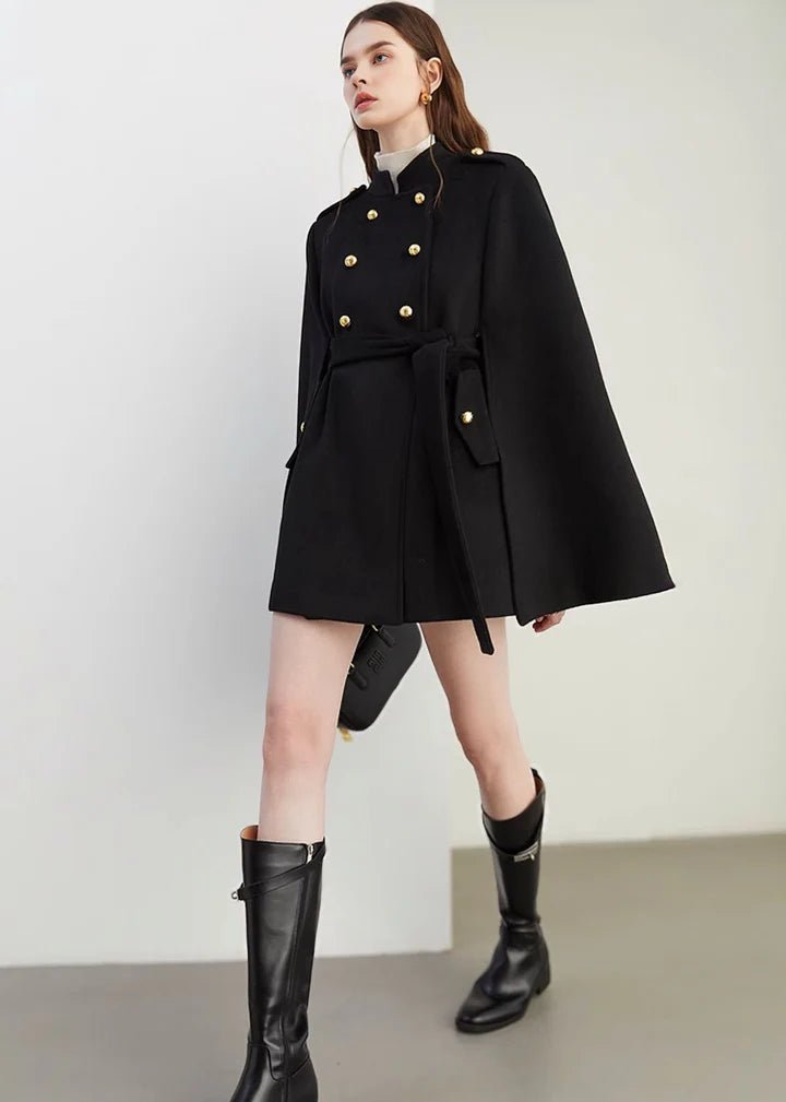 Double Button Cape Coat - Vera Lumina