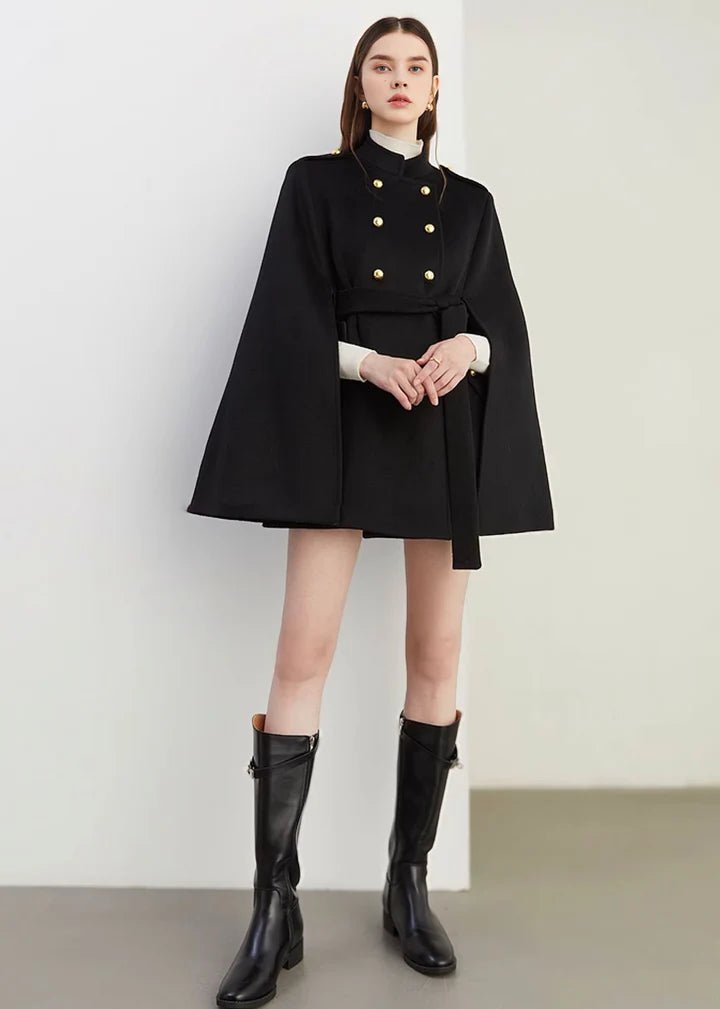 Double Button Cape Coat - Vera Lumina