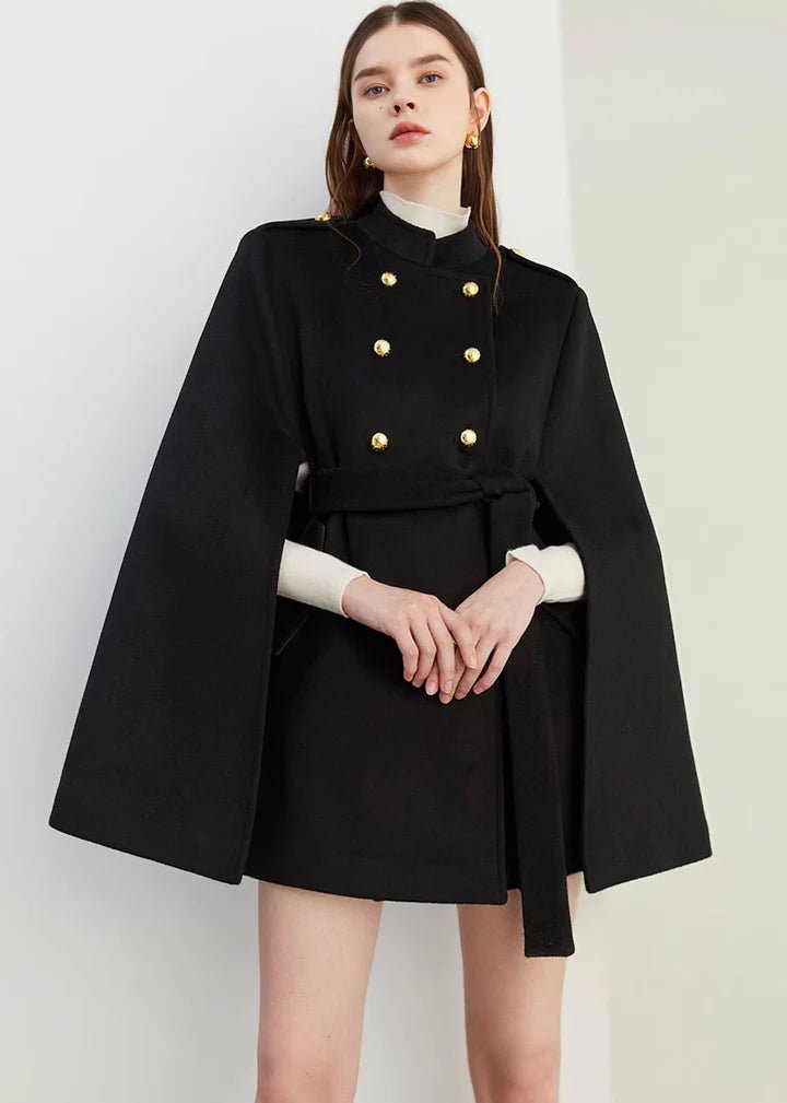 Double Button Cape Coat - Vera Lumina