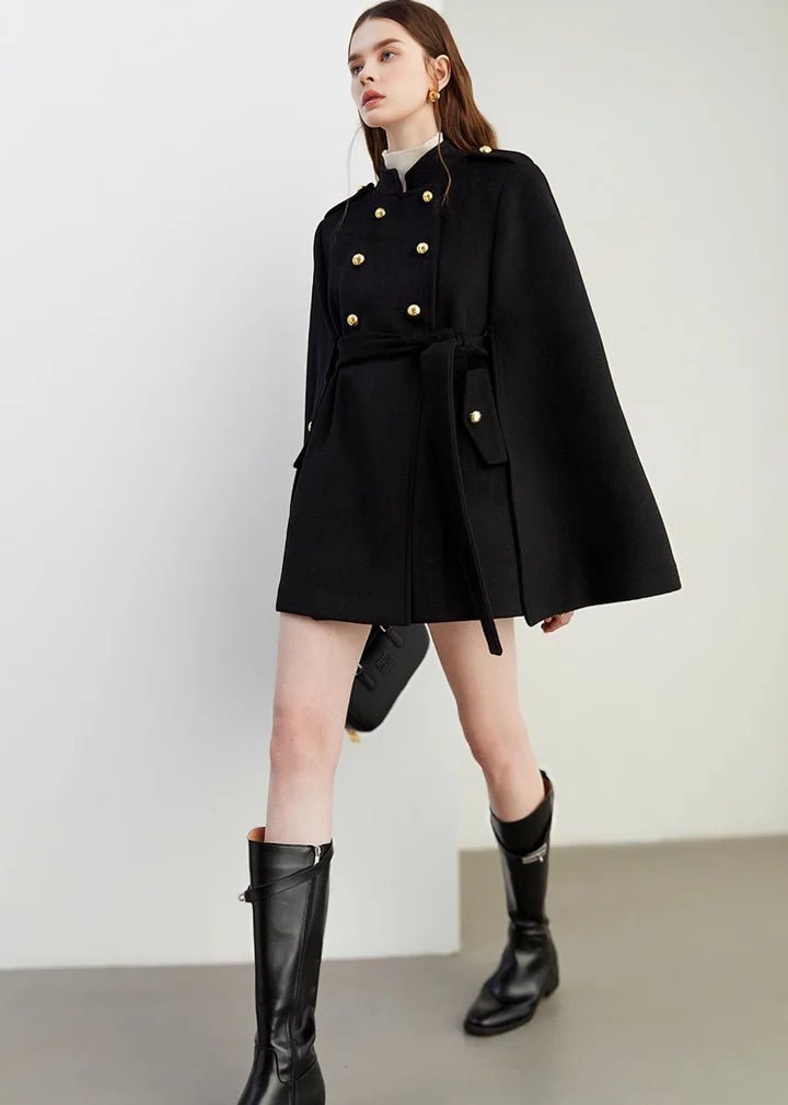 Double Button Cape Coat - Vera Lumina