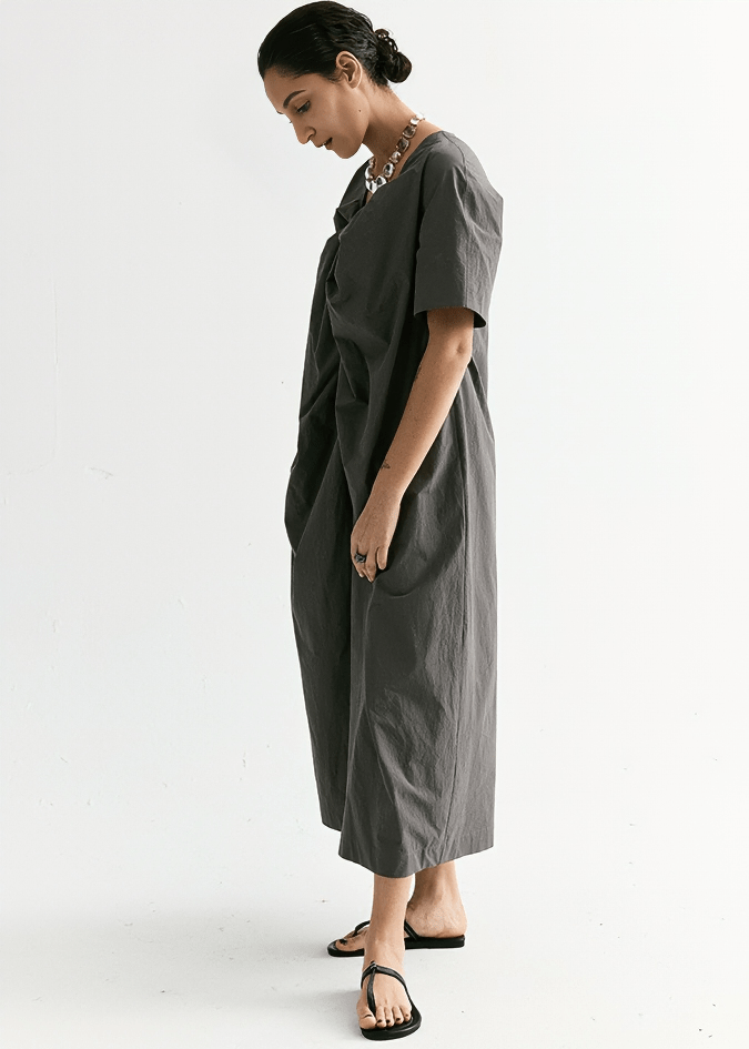 DRAPED NECKTIE DRESS - Vera Lumina