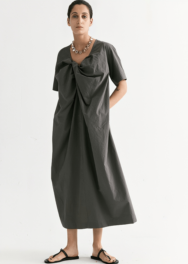 DRAPED NECKTIE DRESS - Vera Lumina