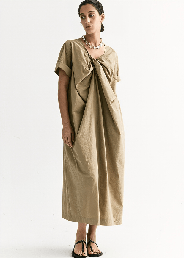 DRAPED NECKTIE DRESS - Vera Lumina