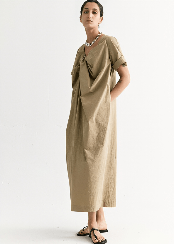 DRAPED NECKTIE DRESS - Vera Lumina