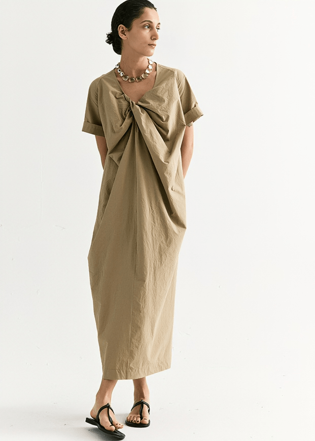 DRAPED NECKTIE DRESS - Vera Lumina