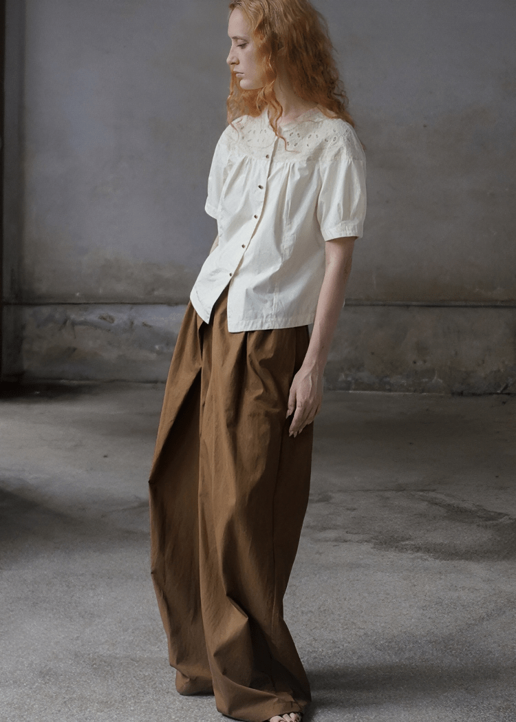 DRAPED PALAZZO TROUSERS - Vera Lumina