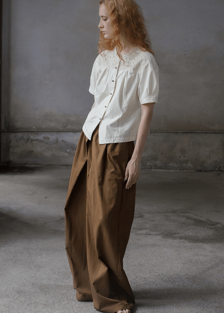 DRAPED PALAZZO TROUSERS - Vera Lumina