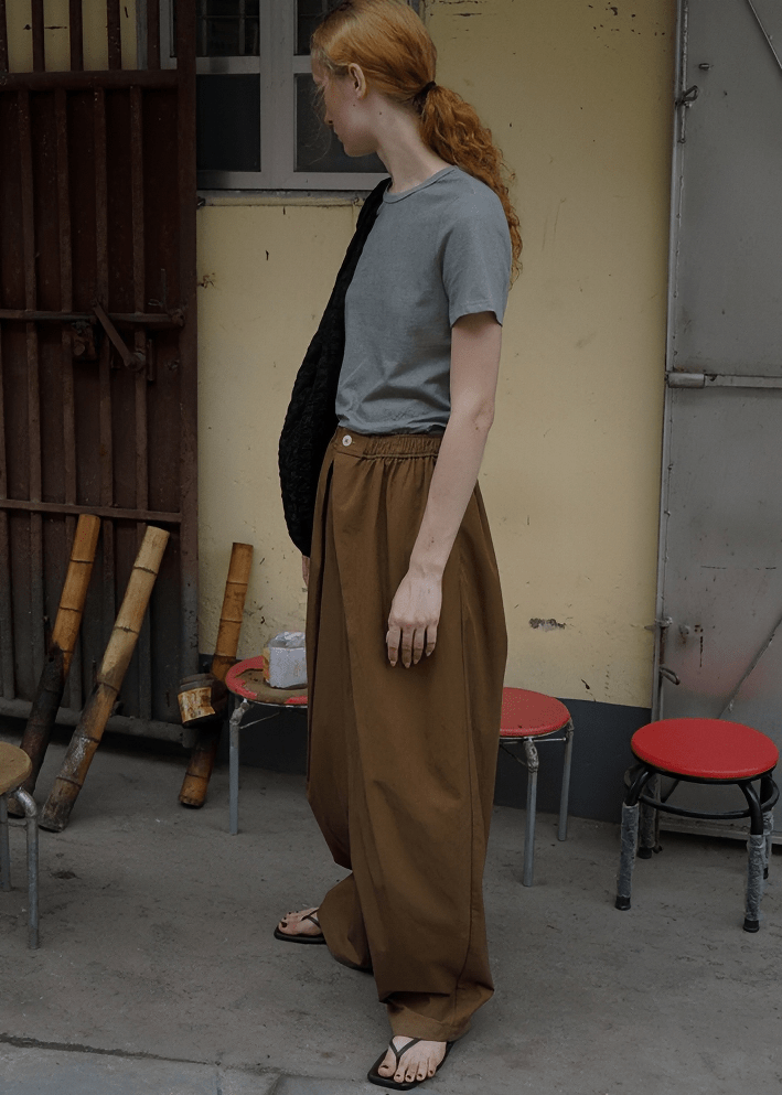 DRAPED PALAZZO TROUSERS - Vera Lumina