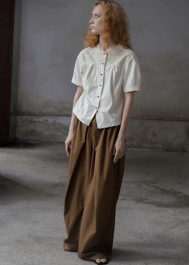 DRAPED PALAZZO TROUSERS - Vera Lumina