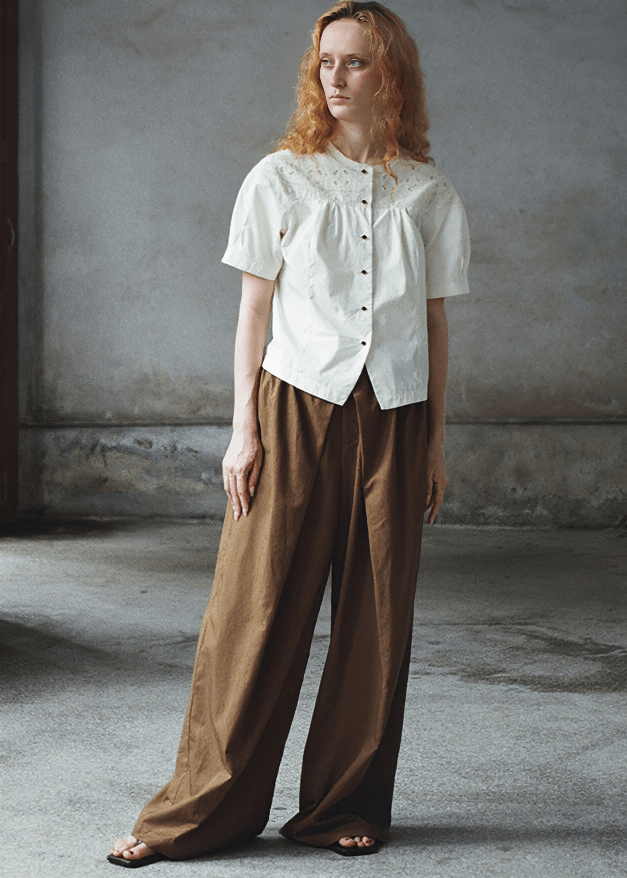 DRAPED PALAZZO TROUSERS - Vera Lumina