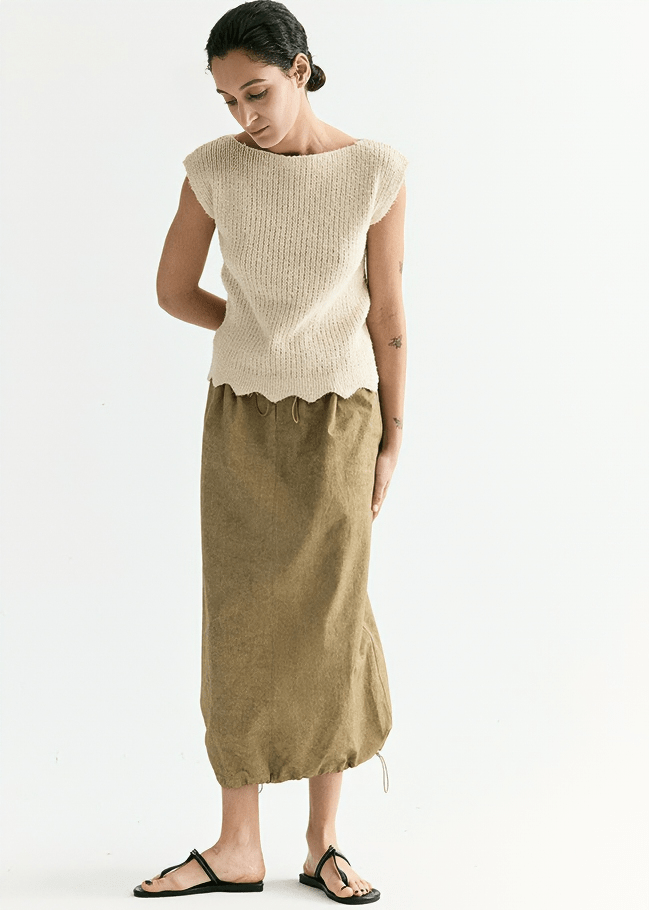 DRAWSTRING HEM BALLOON SKIRT - Vera Lumina