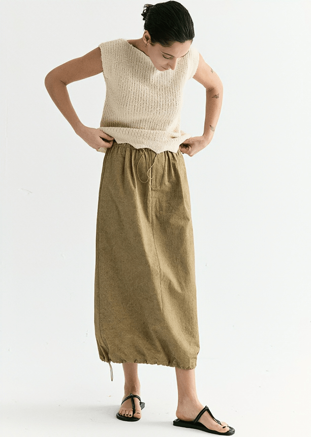 DRAWSTRING HEM BALLOON SKIRT - Vera Lumina