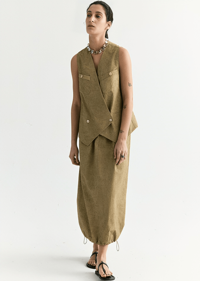 DRAWSTRING HEM BALLOON SKIRT - Vera Lumina