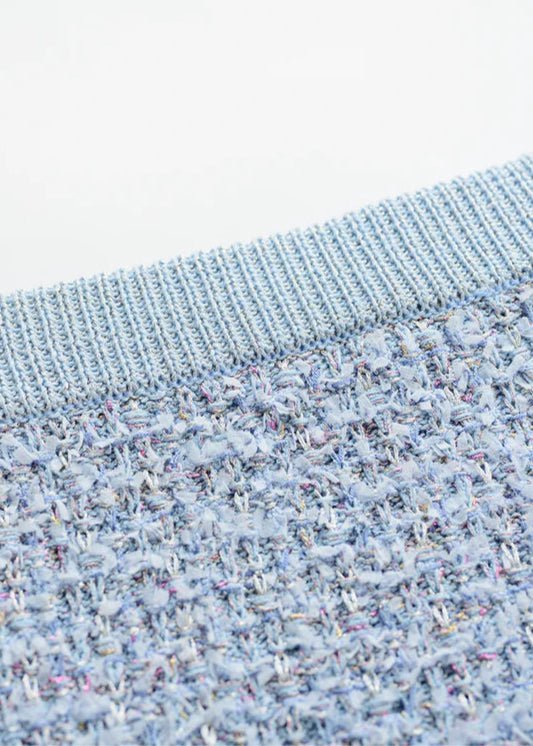 elegant pastel wool fragrance knit skirt & cardigan - Vera Lumina