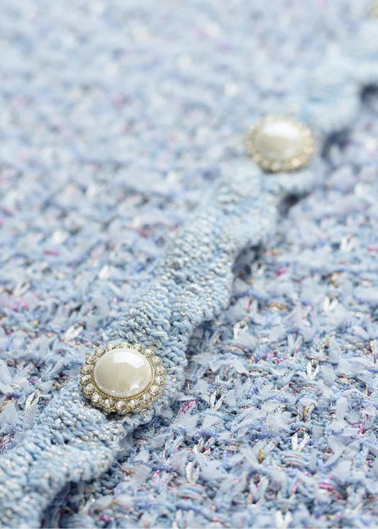 elegant pastel wool fragrance knit skirt & cardigan - Vera Lumina