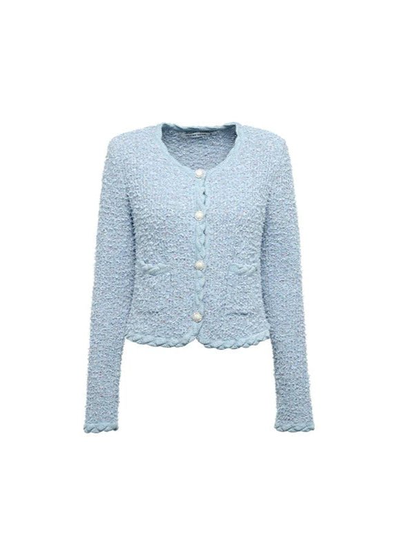 elegant pastel wool fragrance knit skirt & cardigan - Vera Lumina