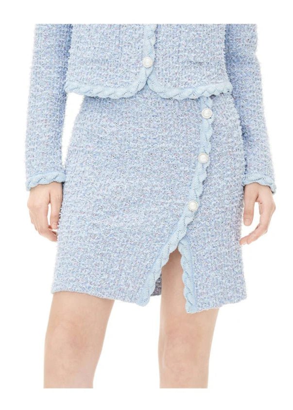 elegant pastel wool fragrance knit skirt & cardigan - Vera Lumina