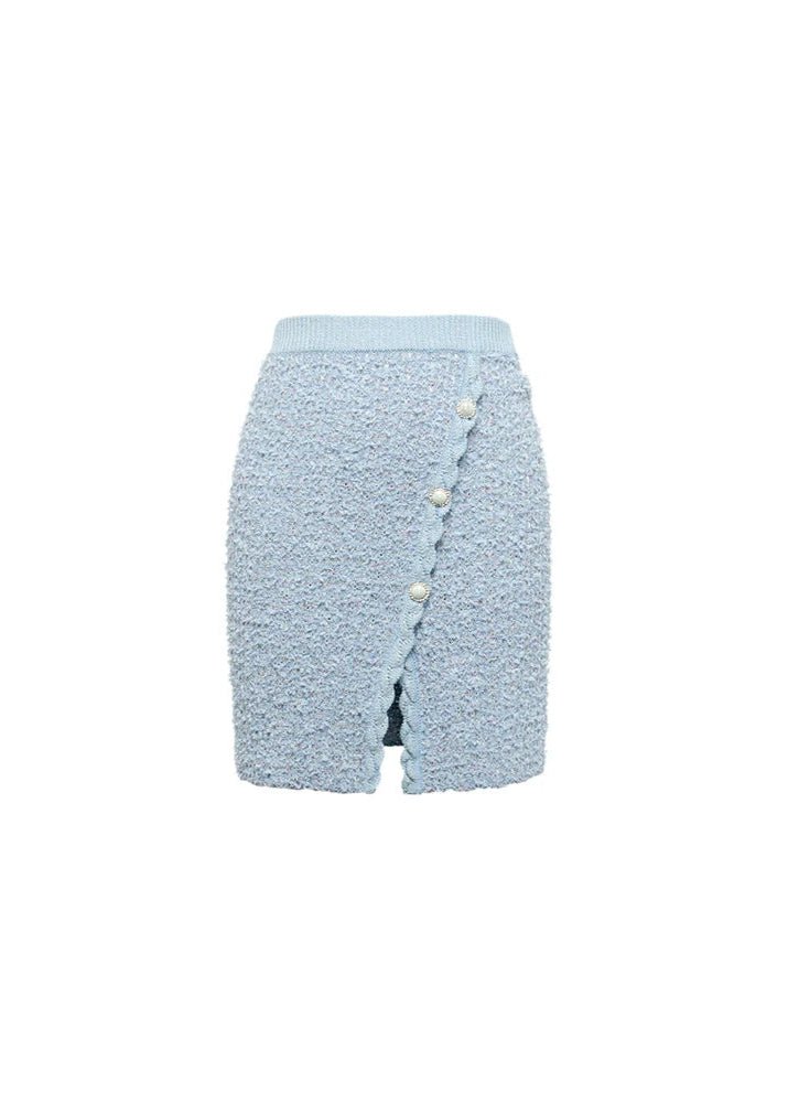 elegant pastel wool fragrance knit skirt & cardigan - Vera Lumina