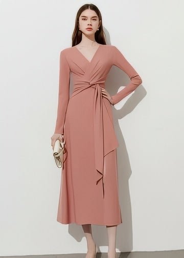 Elegant Slit Wrap Dress - Vera Lumina