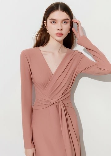 Elegant Slit Wrap Dress - Vera Lumina