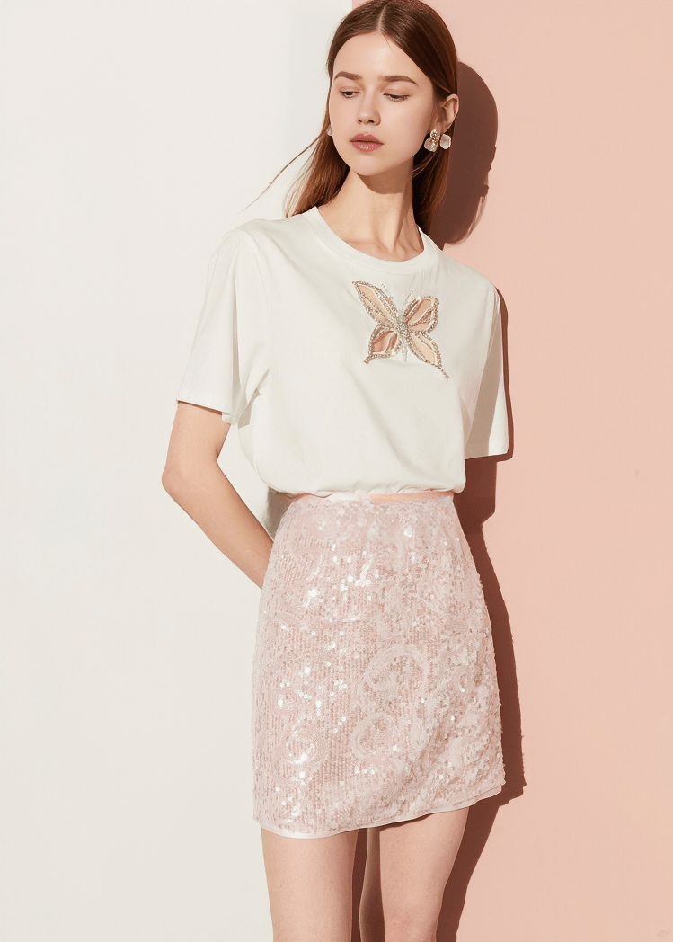 EMBELLISHED SEQUIN MINI SKIRT - Vera Lumina