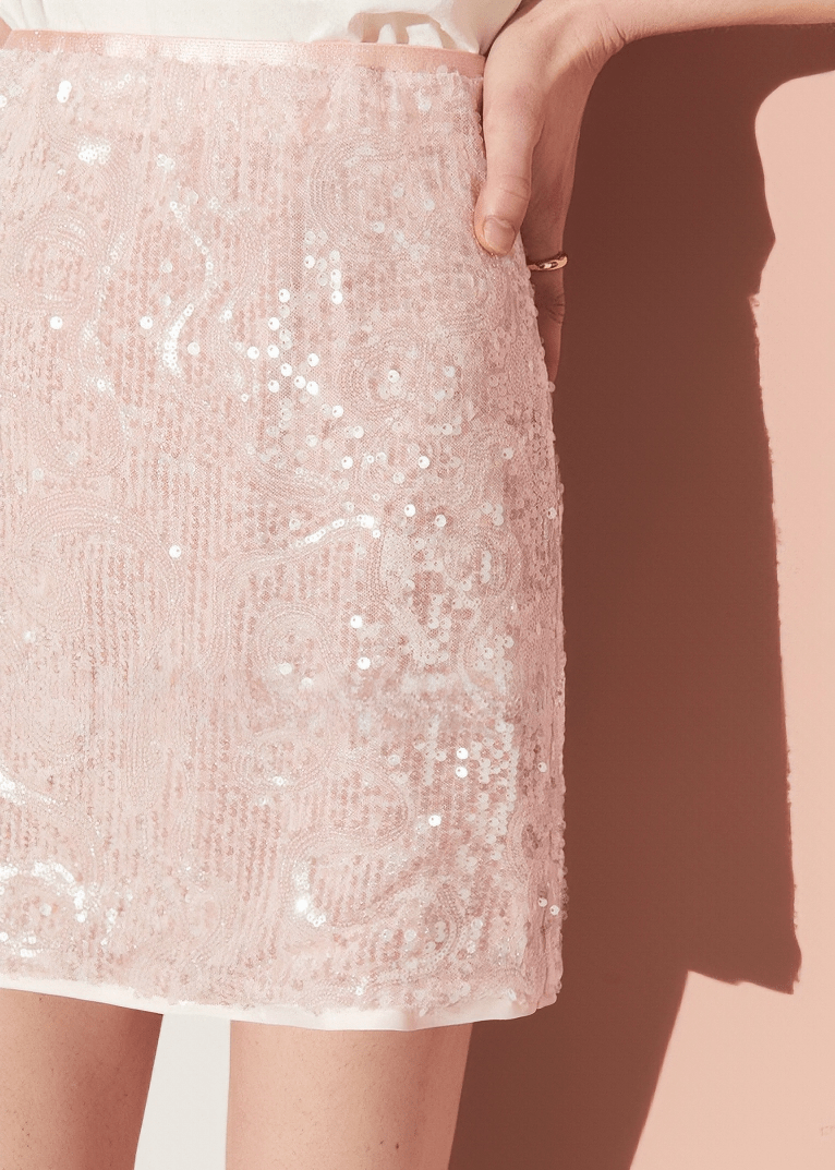 EMBELLISHED SEQUIN MINI SKIRT - Vera Lumina