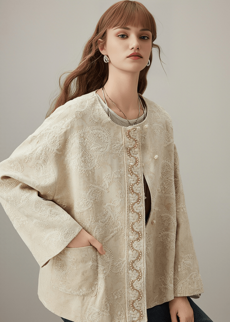 EMBROIDERED PAISLEY BOMBER JACKET - Vera Lumina
