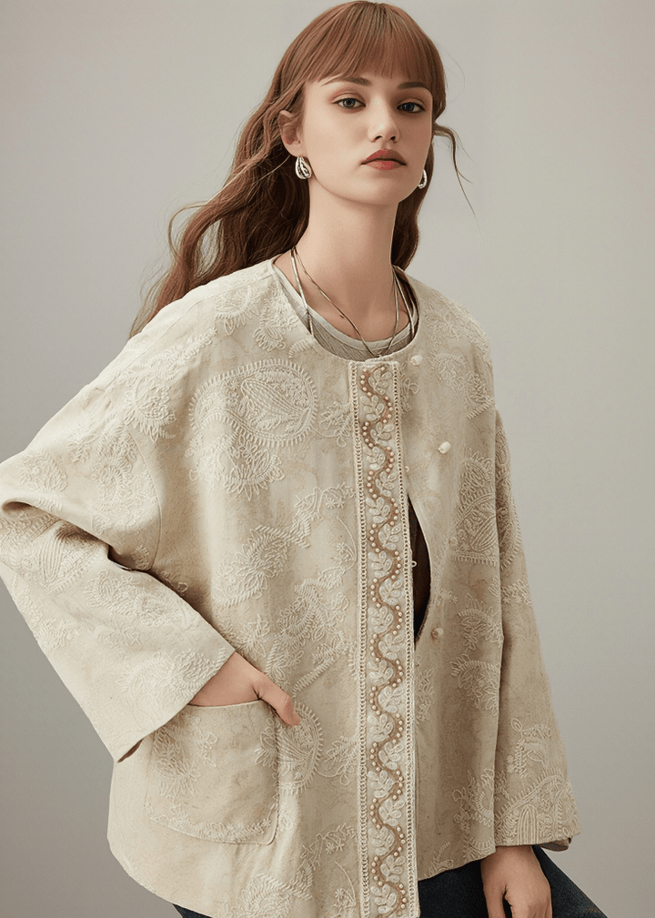 EMBROIDERED PAISLEY BOMBER JACKET - Vera Lumina