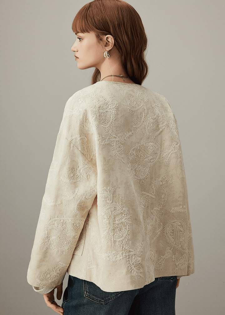 EMBROIDERED PAISLEY BOMBER JACKET - Vera Lumina