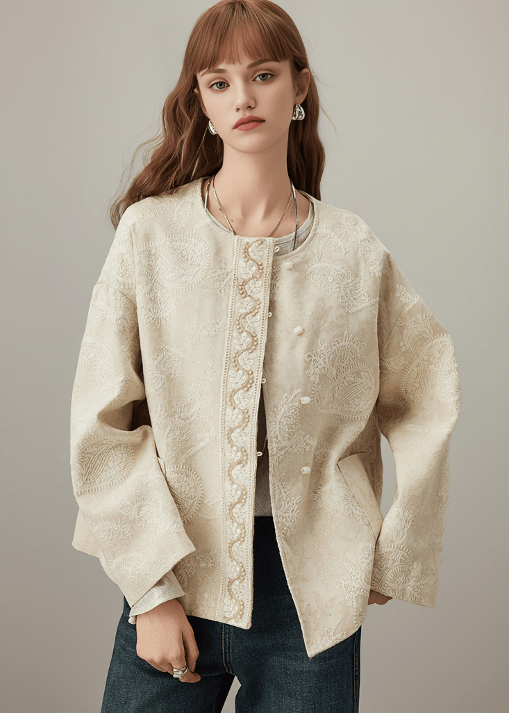 EMBROIDERED PAISLEY BOMBER JACKET - Vera Lumina