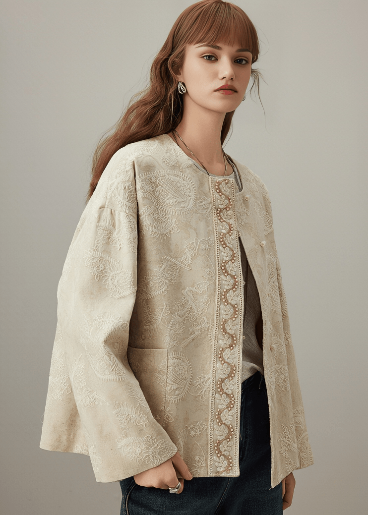 EMBROIDERED PAISLEY BOMBER JACKET - Vera Lumina
