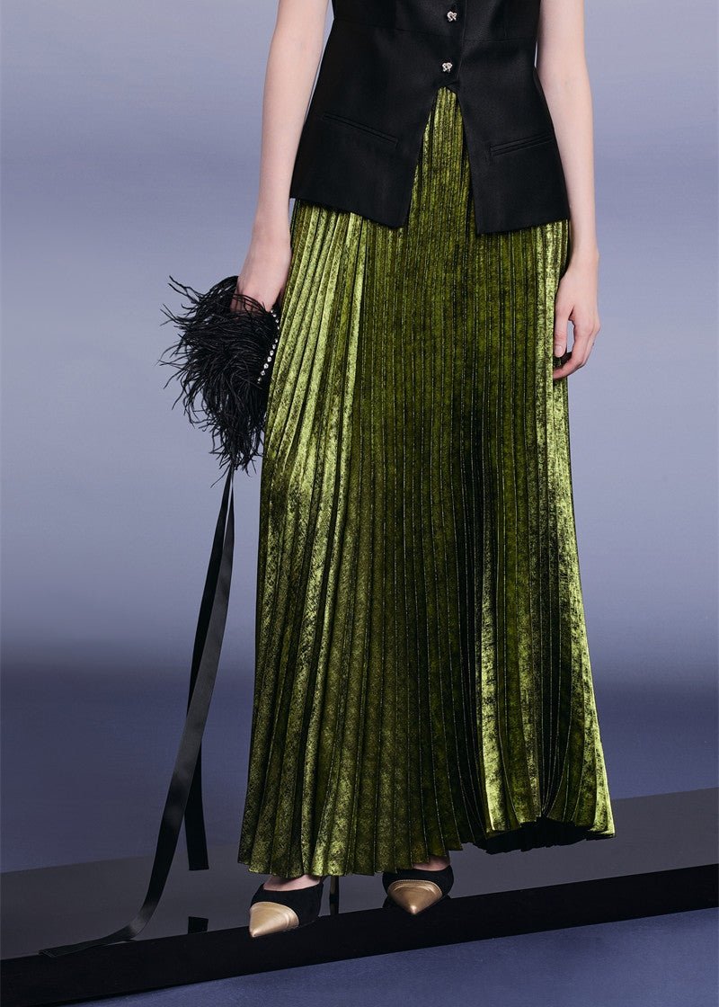 Emerald Green pressed pleated skirt & tops - Vera Lumina