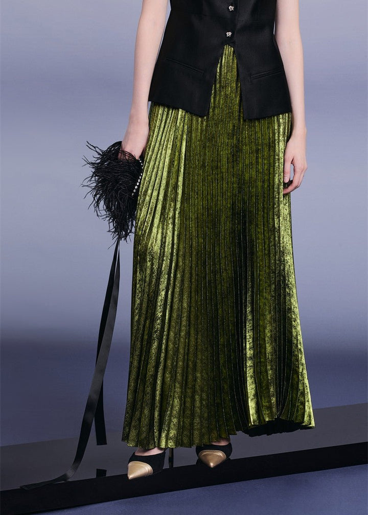 Emerald Green pressed pleated skirt & tops - Vera Lumina