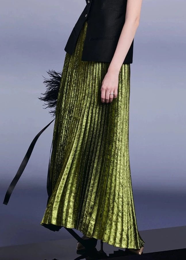 Emerald Green pressed pleated skirt & tops - Vera Lumina
