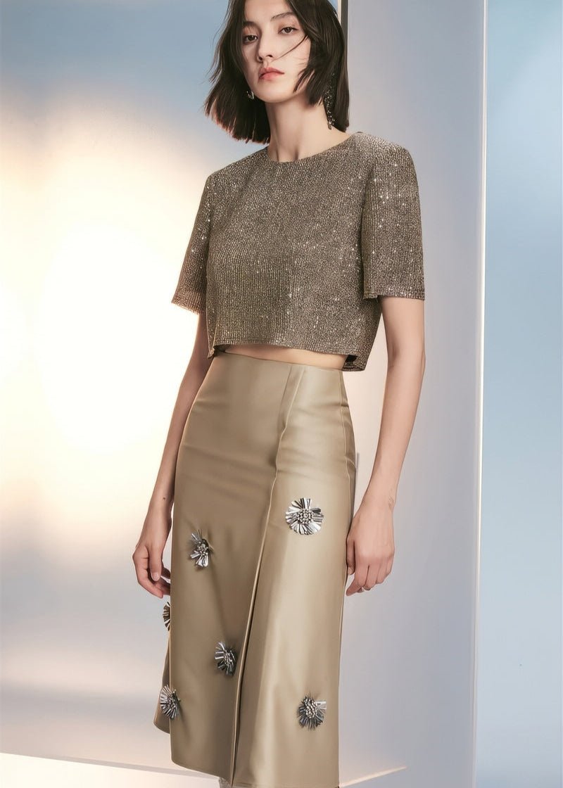 encrusted floral skirt - Vera Lumina